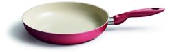 Poêle à frire en céramique, 28 cm, acier inoxydable, rouge foncé