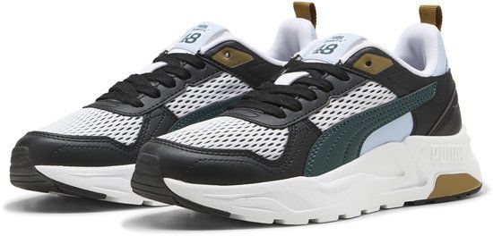 PUMA Trinity 2 LT Run Fun Jr Unisex Sneakers - PUMA White-Green Terrain-PUMA Black - Size 36