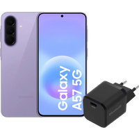 Samsung Galaxy A57 256GB Paars 5G + BlueBuilt Oplader met Usb C Poort 45W Zwart