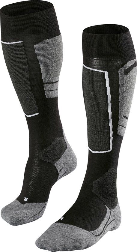 FALKE SK4 warm dun wol functioneel materiaal skisokken dames zwart - maat 39-40