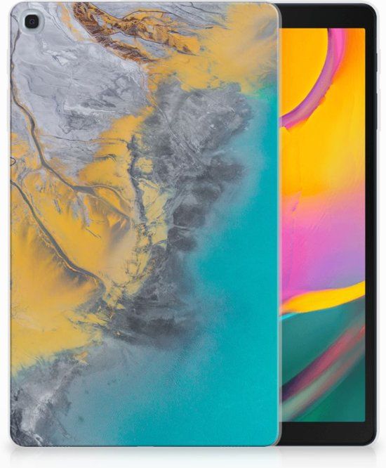B2Ctelecom Samsung Galaxy Tab A 10.1 (2019) Tablethoesje Design Marble Blue Gold