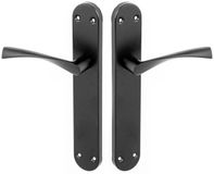 Unyqoos® Ensemble de poignées de porte modernes avec plaque ronde et finition noire pour un look élégant