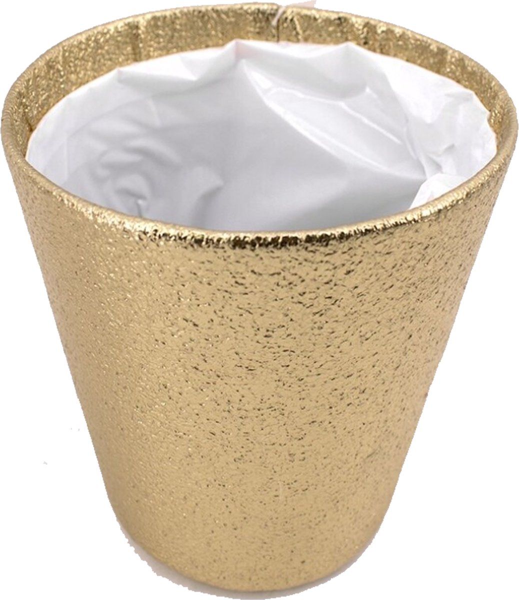 Gerim Plantenmand - glitter goud - 15 x 14 cm - Kerststukje