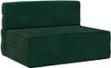 vidaXL Lit de sofa pliable en tissu vert foncé 70 x 72 x 60 cm