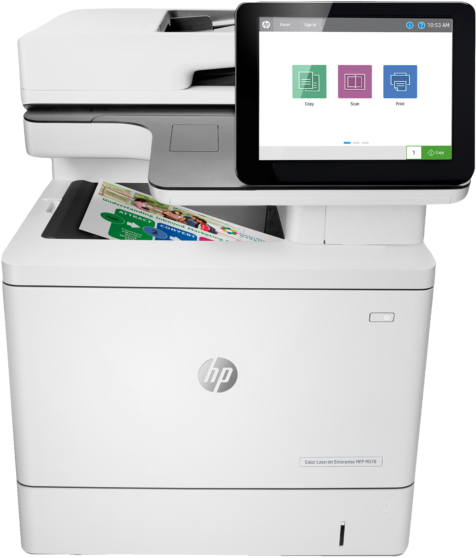 HP HP Color LaserJet Enterprise MFP M578dn, Afdrukken, kopi&#235;ren, scannen, faxen (optie), Dubbelzijdig printen; Automatische invoer voor 100 vellen; Energiezuinig