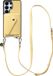 AVY Leren Hoesje geschikt voor Samsung Galaxy S26 Ultra | Met Koord en Kaarthouder | Compatibel met MagSafe | Leather Case met Crossbody Koord & Wallet | Long Leather | Croco Geel