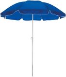 Merkloos Strand/tuin Parasol - blauw - D145 cm - verstelbaar - zonbescherming - polyester