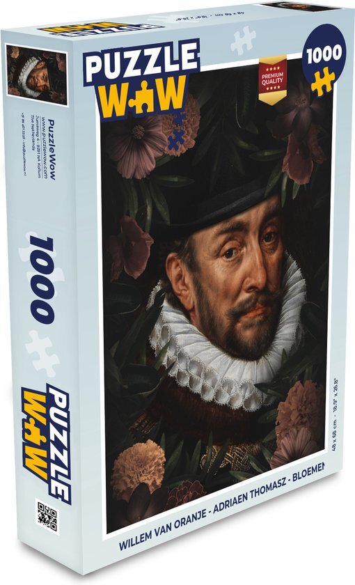 MuchoWow Puzzel Willem van Oranje - Adriaen Thomasz - Bloemen - Legpuzzel - Puzzel 1000 stukjes volwassenen