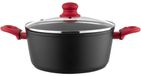 MARS casserole en aluminium, 24 cm, 4,3 litres, convient pour gaz et électrique