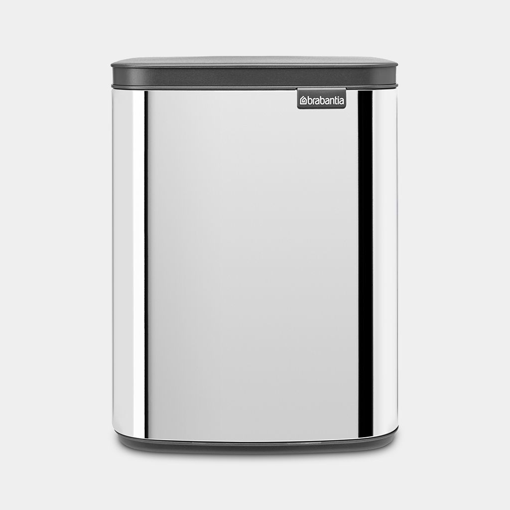 Brabantia Bo Waste Bin - 7L - Rectangular - Steel - Black/Steel