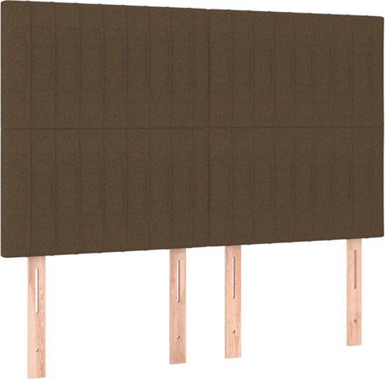 vidaXL Hoofdbord donkerbruin stof 144x5x118/128 cm
