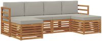 vidaXL Acacia Hout Bank Loungeset 6-Zits Natuurlijk en Lichtgrijs