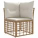 vidaXL Modulair Buitenkant Hoekbank Eenheid Naturel Polyrattan