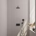 Brauer Black Edition Thermostatische Regendoucheset Inbouw - Hoofddouche 20 cm - Gebogen Wandarm - Met Drukknoppen - Handdouche 3 Standen - Doucheslang - Wandaansluitbocht - Mat Zwart