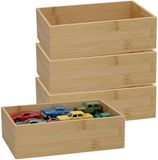 5Five 5Five houten bakje - 4x - organizer - bamboe - 23 x 15 x 7 cm