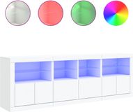 vidaXL Dressoir met LED-verlichting, wit, 202x37x67 cm
