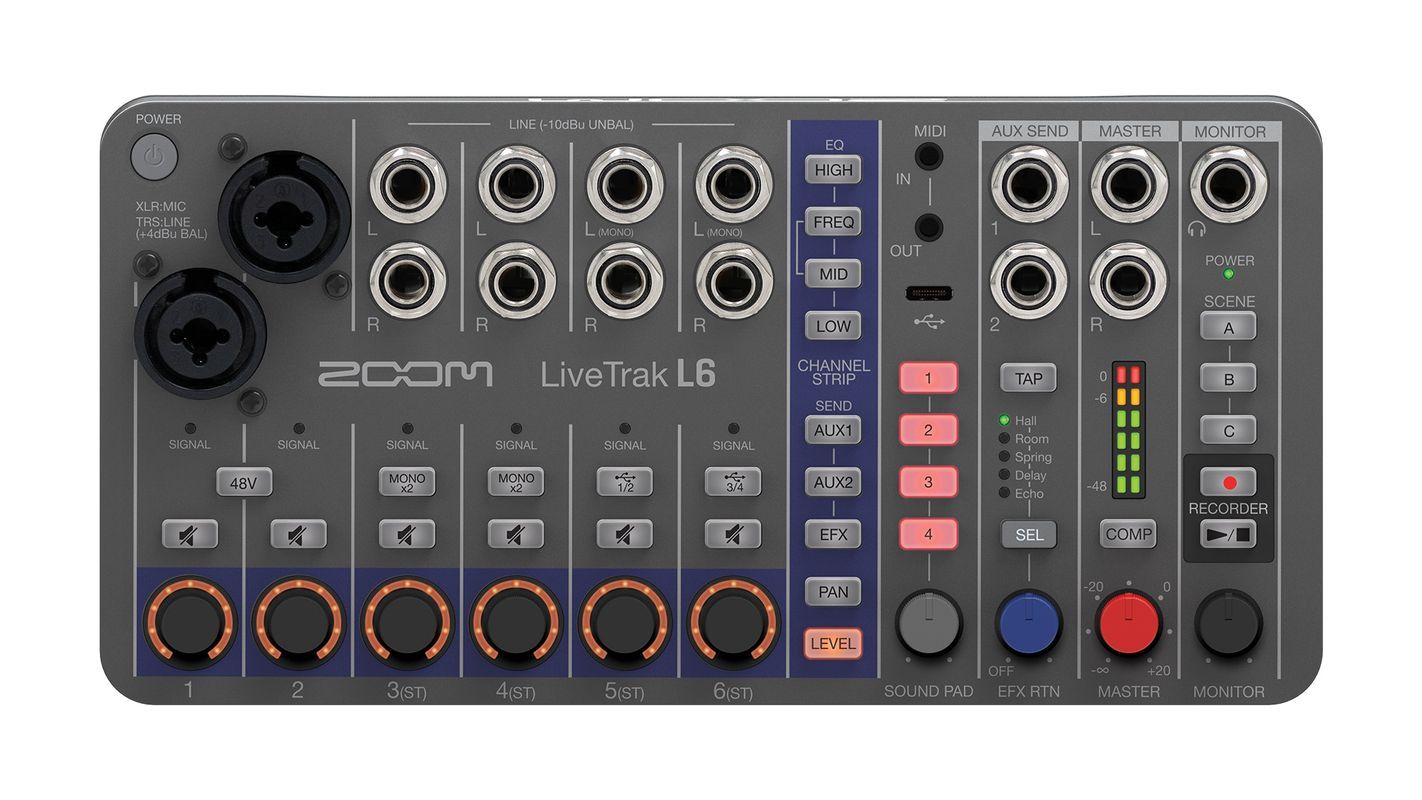Zoom LiveTrak L-6 - Draagbare 10-sporen digitale mixer, recorder & interface
