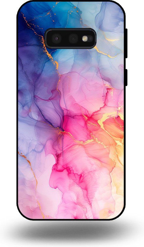 Smartphonica Samsung Galaxy S10E Case - Marble Design - Rainbow TPU Back Cover