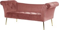 Beliani NANTILLY Chaise Longue - Roze Fluweel - Klassiek Design
