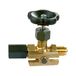 Riegler 9185/ES manometer-afsluitklep, spanmof, met testflens 60 x 25 x 10, van roestvrij staal 1.4571, G 1/2, PN 400 bar, SW 27, max. 200 °C.