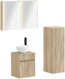 vidaXL Badkamermeubelset 4 st Sonoma Eiken Bewerkt hout en glas