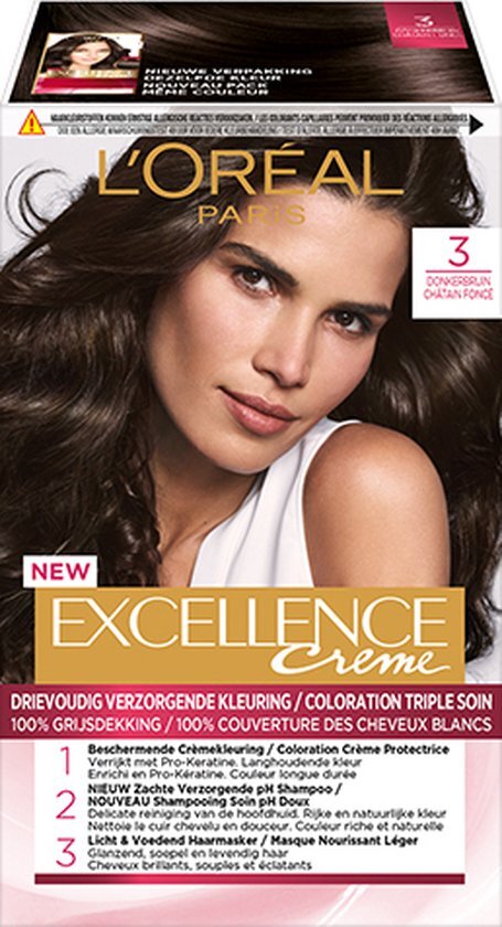 L'Oréal Excellence Crème 3 - Donkerbruin - Haarverf