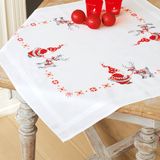 Vervaco Tafelkleed Kit Kerst Kerstkabouters Borduurpakket 80 x 80 cm