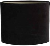 Light & Living Abat-jour Velours - Noir - 30x15x25cm