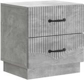 vidaXL Nachtkastje Betongrijs 43 x 34,5 x 44,5 cm Bewerkt hout