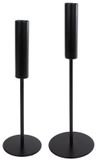 Macosa VM0915 Kaarsenhouder Set van 2 Metaal Zwart Rond Modern 25 cm & 30 cm