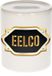Bellatio Decorations Shoppartners Bv Spaarpot met voornaam Eelco - wit - met goud/zwart embleem - 8 x 9 cm - keramiek - met afsluitdop - cadeau verjaardag