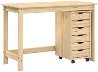 vidaXL Bureau en rolkast set MOSS 2 st Bruin