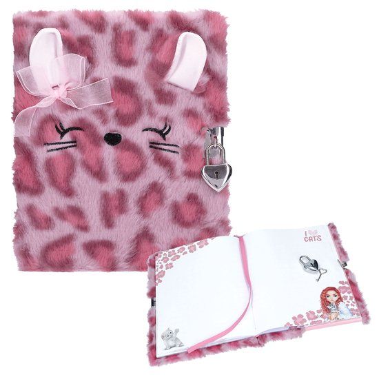 Depesche TOPModel Cosy Cat Dagboek met slot - Roze