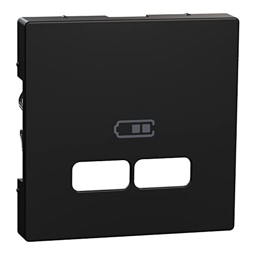 Merten - Centrale plaat voor USB-laadstation, mat zwart, systeem M, MEG4367-0403