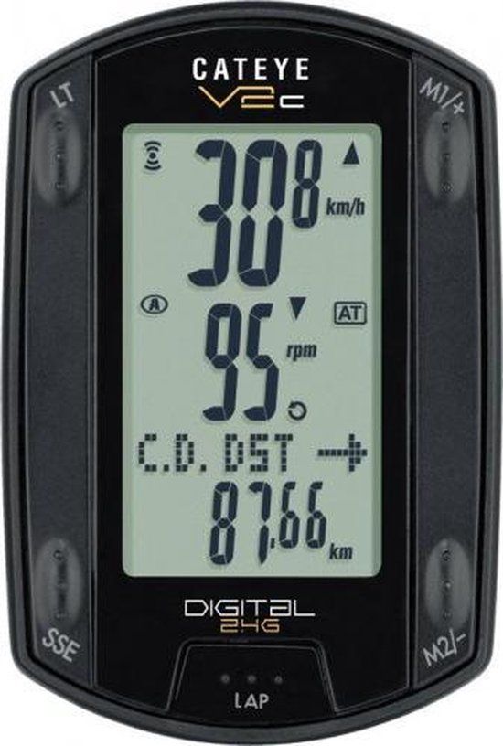 CatEye V2C CC-TR200W Fietscomputer - Draadloos - Zwart
