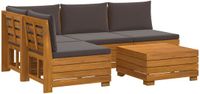 vidaXL - 5-delige Buitenbank Set - Massief Acacia Hout - Bruin