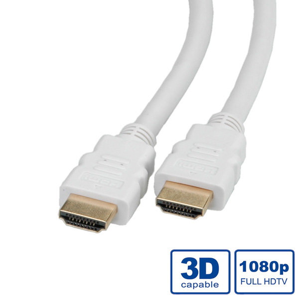 ROLINE HDMI High Speed kabel met Ethernet, whit 2,0m