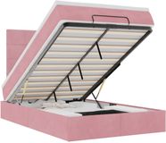 vidaXL Ottoman bed with mattresses and LEDs 120x190cm velvet pink
