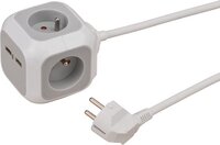 brennenstuhl Alea-Power Stekkerblok - 4-voudig - USB - Wit / Lichtgrijs