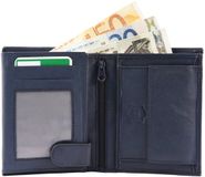 Excellanc Heren Portemonnee Leer Billfold Blauw