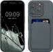 kwmobile telefoonhoesje geschikt voor Apple iPhone 16 Pro - Hoesje met pasjeshouder - TPU case in leisteen