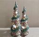Gerimport LED kegels/piramide kerstboom lampen - set van 2x formaten - rotan - met licht