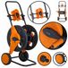 Schmith enrouleur de tuyau sans tuyau pour 1/2 pouce | Enrouleur de tuyau Premium avec guide-tuyau et roues | Enrouleur d'eau mobile pour tuyaux jusqu'à 60 mètres, adapté aux accessoires d'irrigation de jardin