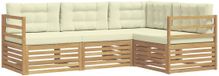 vidaXL - Salon d'extérieur - 4 pièces - Blanc et crème - Polyester