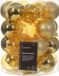 Decoris Kerstballen - 50 stuks - 6 cm - Kunststof - Goudkleurig