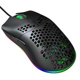 Topiky Gaming Mouse Wired, USB Macro Programming Computermuis Wired Gaming Mouse met 6 RGB-modus, 6 DPI-instellingen Tot 6400 DPI, Plug & Play voor Windows