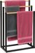 Relaxdays Handdoekrek badkamer - 45 cm breed - staand - bamboe - metaal - zwart