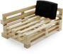 Bananair - Coussin de palette - Housse amovible - Coussin d'angle imperméable - Coussin de jardin pour banc de palette - 60x40 cm - Noir