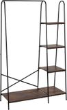 Merkloos Relaxdays Kledingrek - Bruin - Zwart - 100x160x40 cm - Met Kledingstang