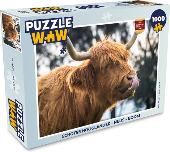 MuchoWow Puzzel Schotse Hooglander - Neus - Boom - Legpuzzel - Puzzel 1000 stukjes volwassenen